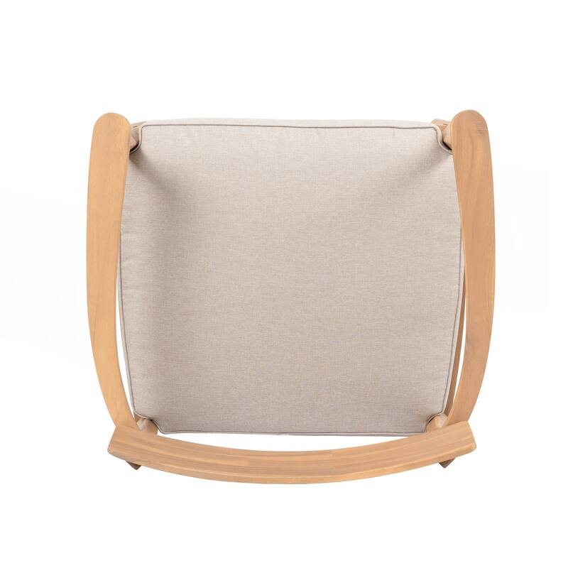 Acacia Wood Club Chair With Seat Cushion