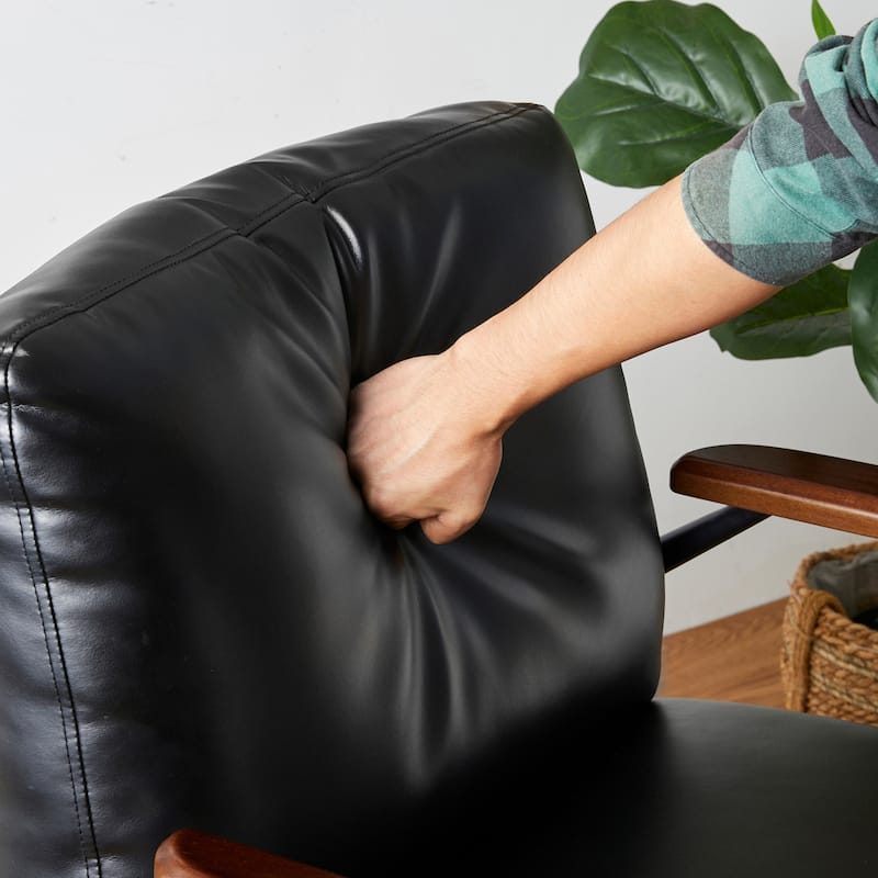 Glitzhome Set of 2 28"W Modern Soft PU Leather Accent Armchair - 28" W x 31" D x 30.75" H