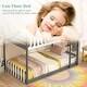preview thumbnail 20 of 20, Twin Over Twin Bunk Bed with Fence and Ladder for Kids