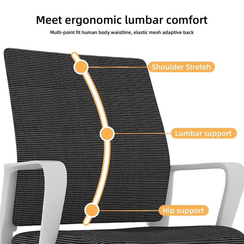 Modern Minimalist Office Chair, Mesh Backrest Lounge Chair with Arched Frame, for Living Room and Bedroom