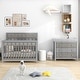 preview thumbnail 9 of 7, 3 Pieces Nursery Sets Baby Crib and Changer Dreeser with Removable Changing Tray Bedroom Sets