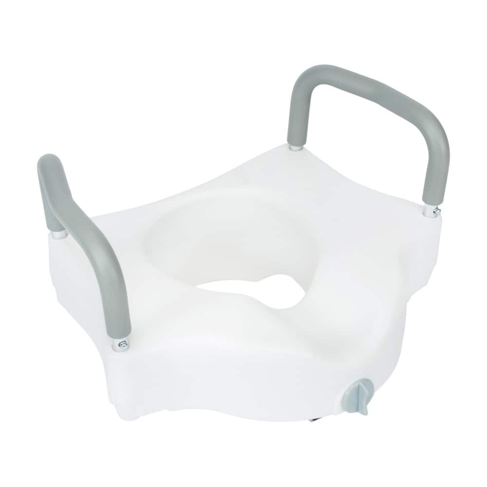 Locking Elevated Toilet Seat Riser with Adjustable Height Arms - 21.25"W x 17.25"D x 12.5"H