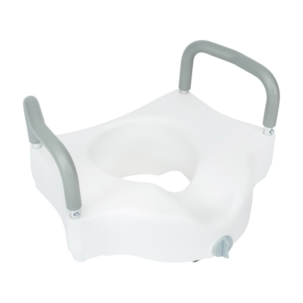 Locking Elevated Toilet Seat Riser with Adjustable Height Arms - 21.25"W x 17.25"D x 12.5"H