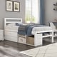 preview thumbnail 34 of 64, Wood Platform Bed Solid Color Bed Frame with Removable Storage Shelves and 2 Drawers, Storage Underneath, Wood Slat Support