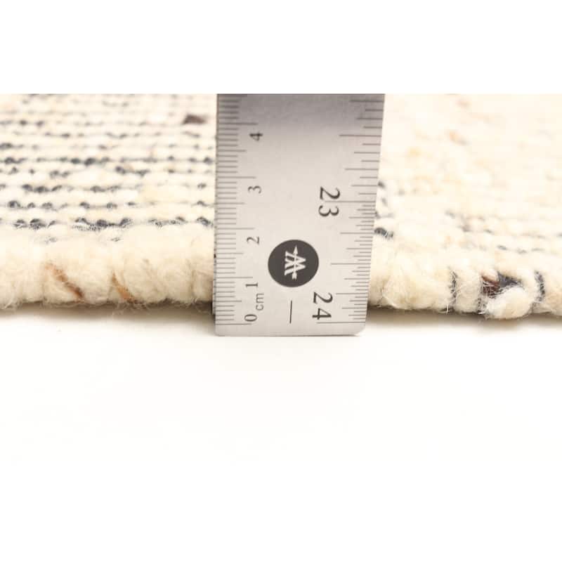 ECARPETGALLERY Braid weave Sienna Beige Wool Rug - 5'2 x 7'6