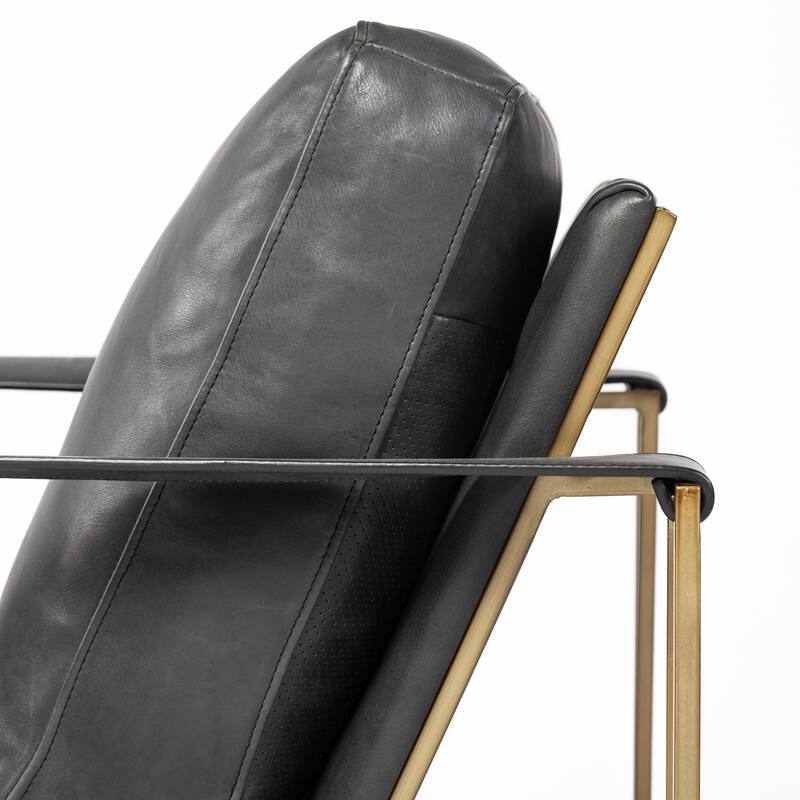 Watson Leather or Fabric Wrap Gold Metal Frame Accent Chair