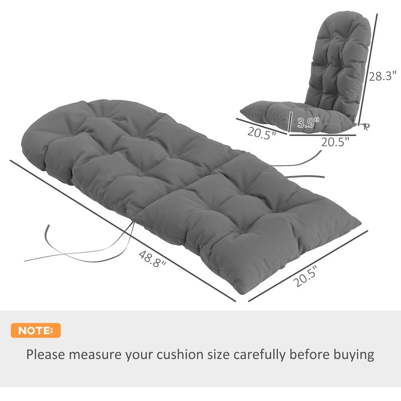 Outsunny Outdoor Adirondack Chair Cushions Set of 2, Tufted High Back Patio Chair Cushions, Adirondack Cushions