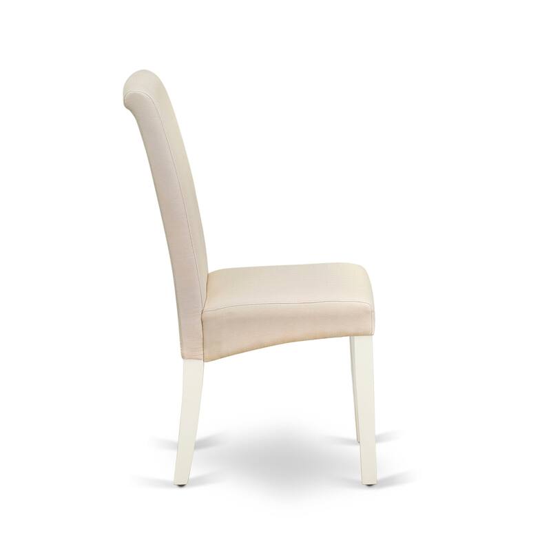 East West Furniture Kitchen Table Set- a Round Dining Room Table and Linen Fabric Chairs, (Pieces & Finish Options)