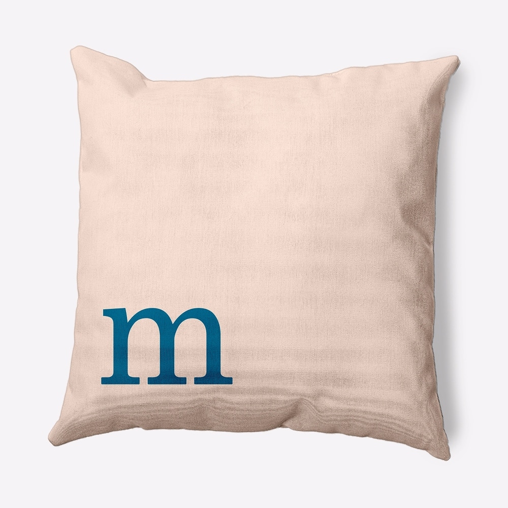 Modern Monogram Indoor/Outdoor Throw Pillow-M