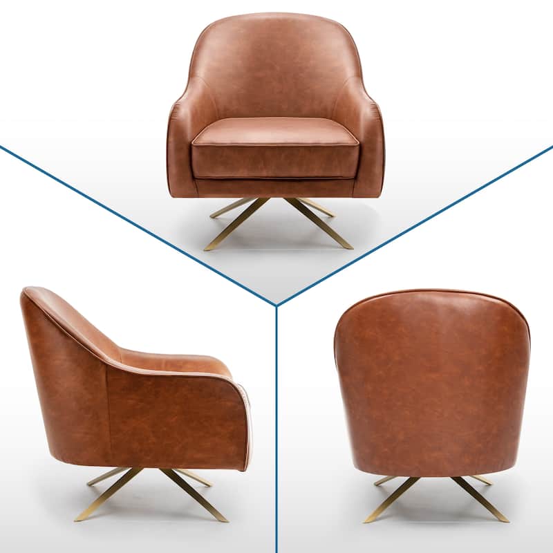 VredHom Swivel PU Faux Leather Accent Chair Sofa Chair - 21.5" W x 31.8" D x 32.2" H