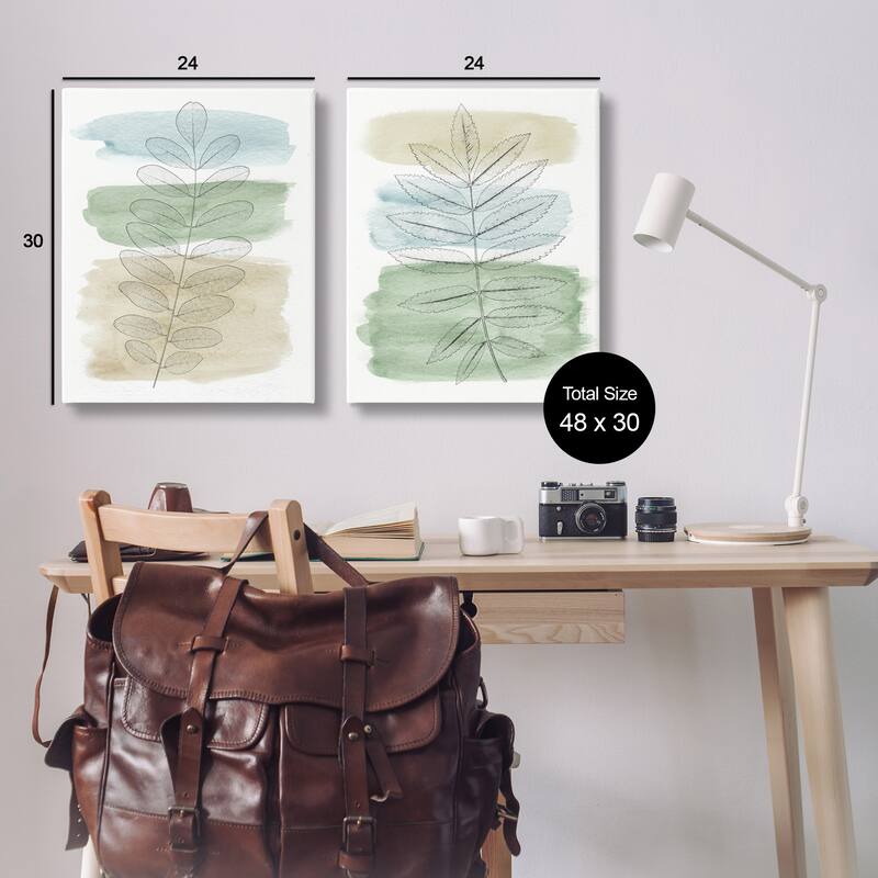 Stupell Spring Forest Branches Over Soft Cool Neutrals, 2pc Multi Piece Canvas Wall Art Set