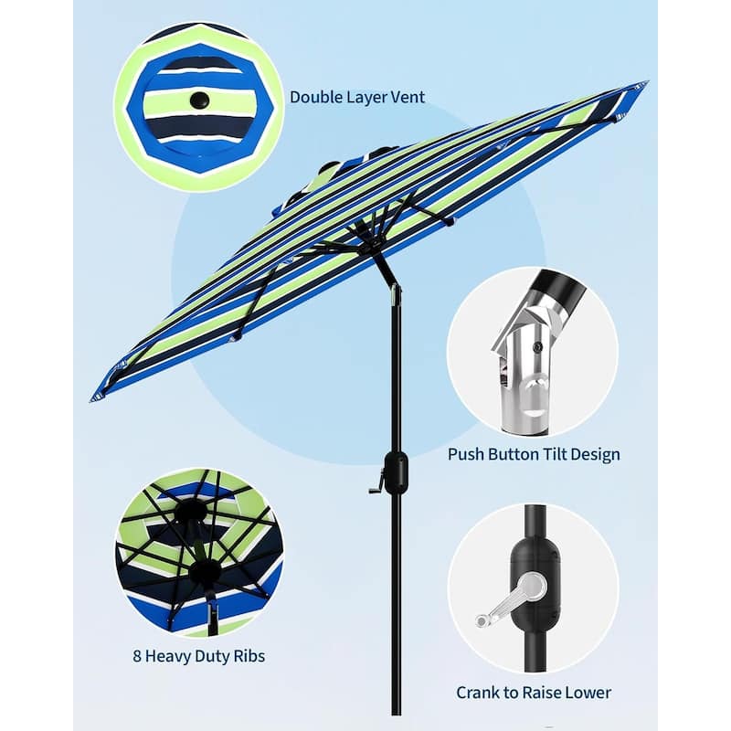 Coromose 9FT Outdoor Patio Umbrella, 8 Sturdy Ribs, for Garden, Poolside, Deck