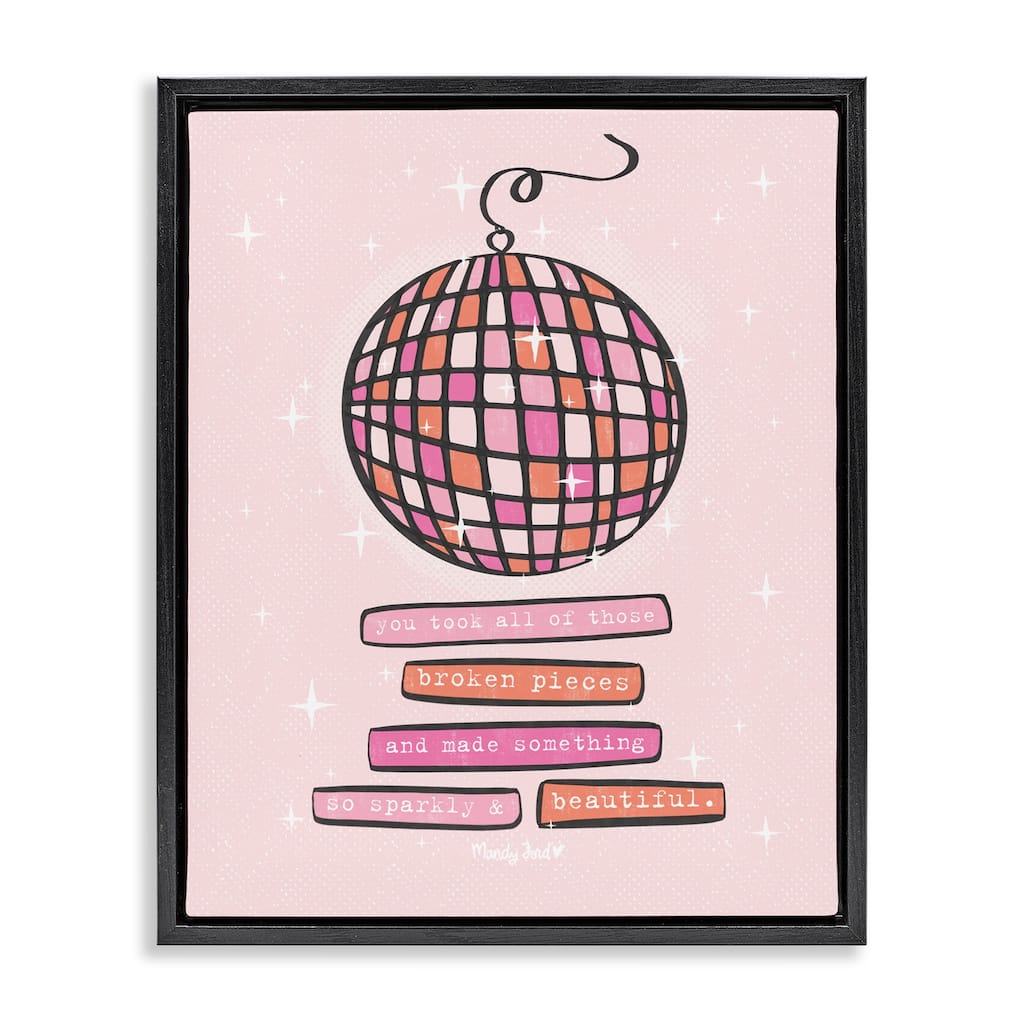 Stupell Sparkly & Beautiful Inspirational Framed Floater Canvas Wall Art Design By Mandy Ford Art + Illustration