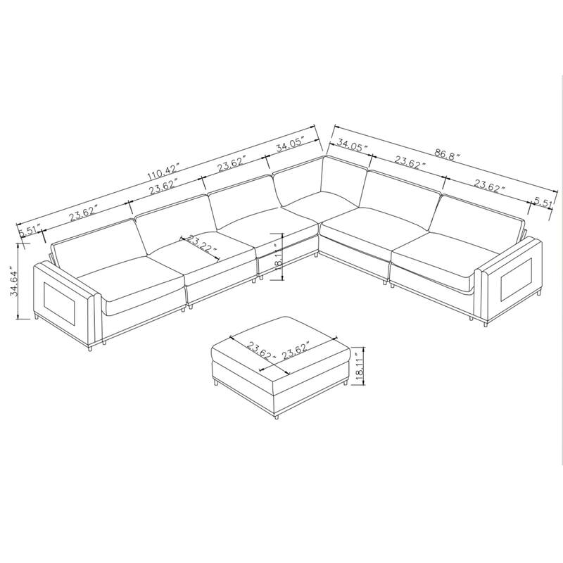 Modern Sofa Chair,Sectional Sofa with Soft Padding-Ideal for Living Room,Office & Dining Room