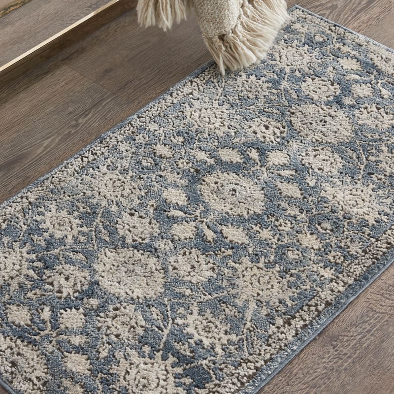 Nourison Concerto Classic Persian Medallion Blue Beige Area Rug