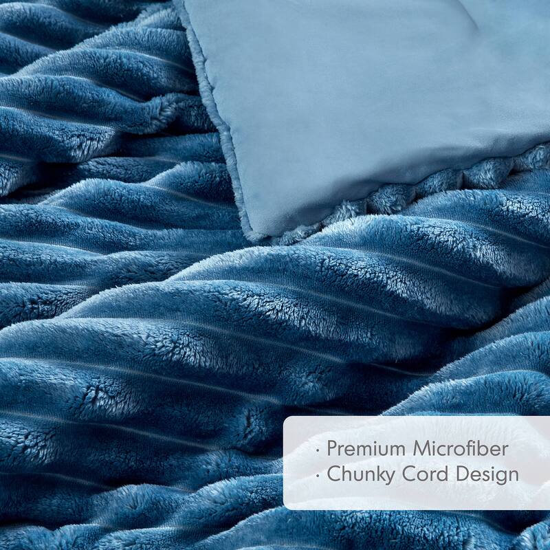 Chelsea Square Avril Fluffy Ribbed Plush Comforter Set