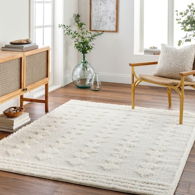 Livabliss Rodos Modern Diamond Plush Area Rug