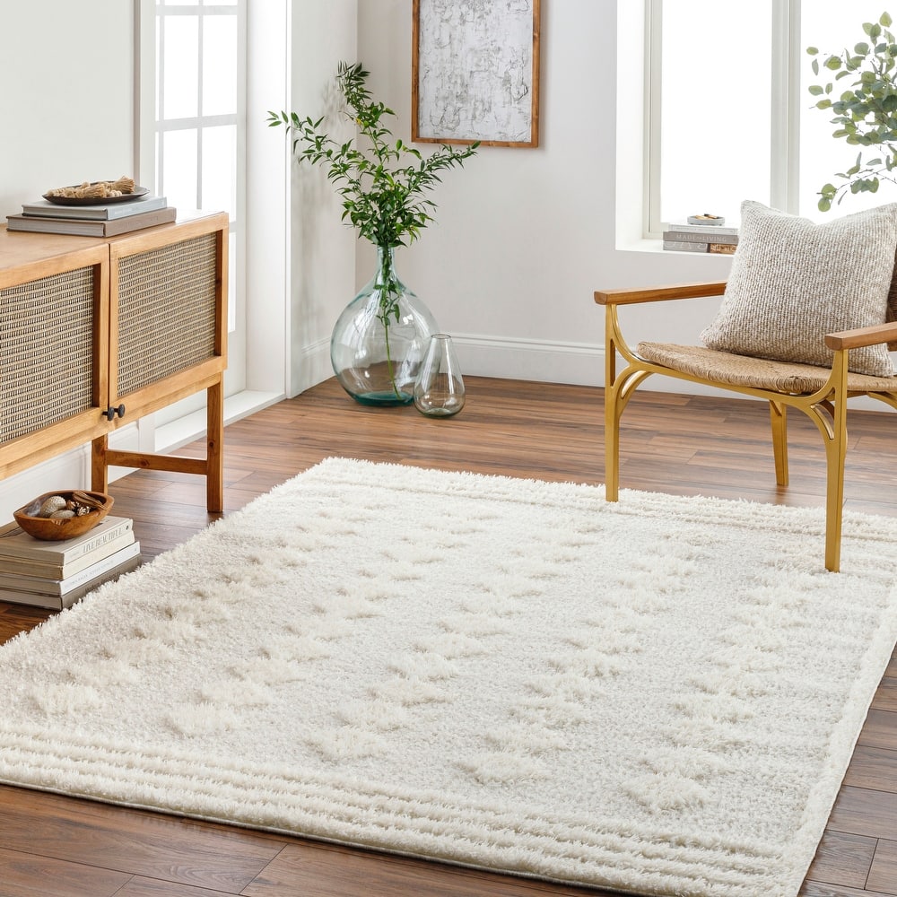 Livabliss Rodos Modern Diamond Plush Area Rug
