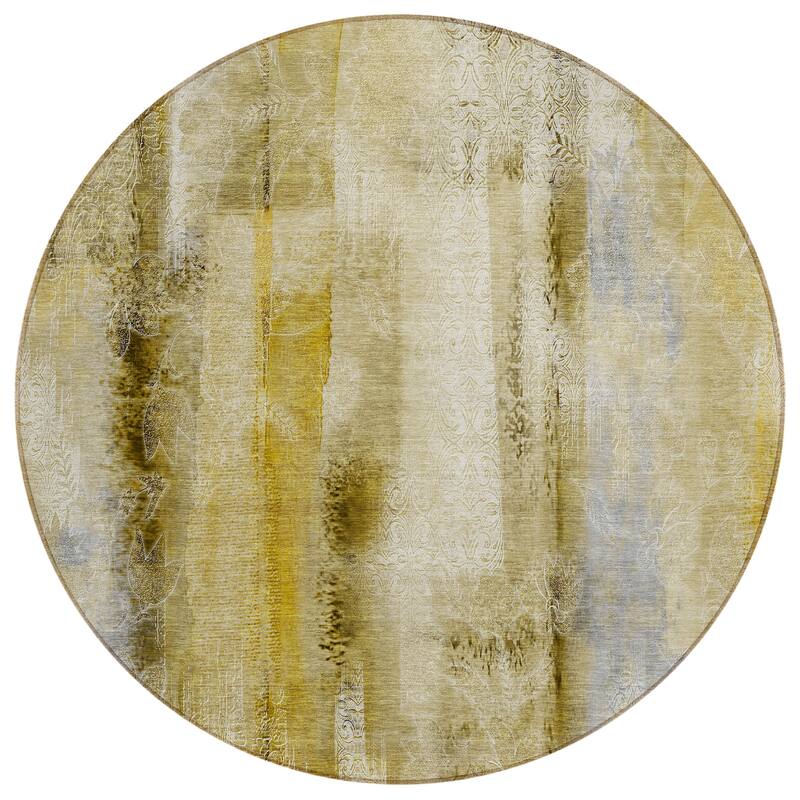 Machine Washable Indoor/ Outdoor Modern Imprints Chantille Rug