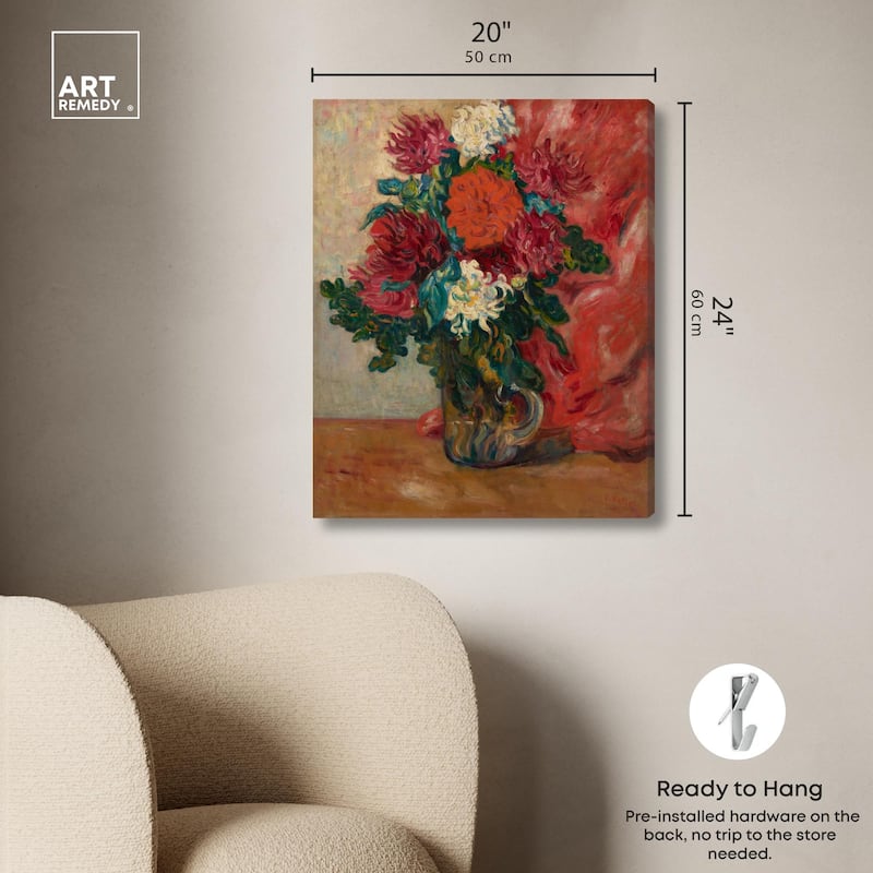 Valtat Dahlias Canvas by Art Remedy, Gallery Wrapped