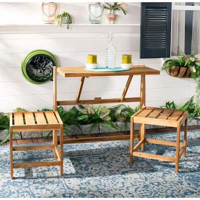 SAFAVIEH Outdoor Amina Transformer Bench - 63Wx20Dx32H