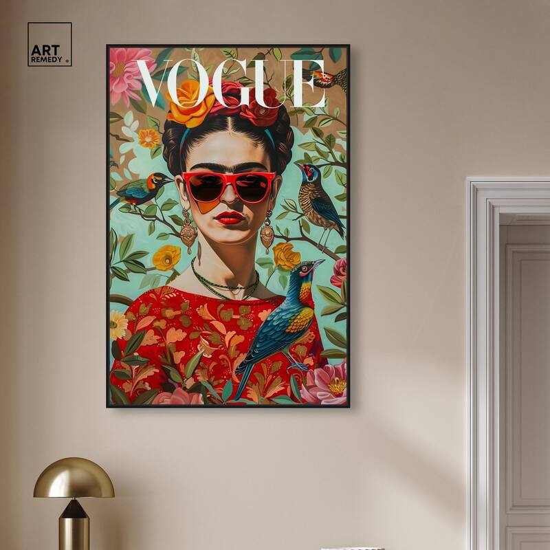 Birds and Icon Floral Canvas by Art Remedy