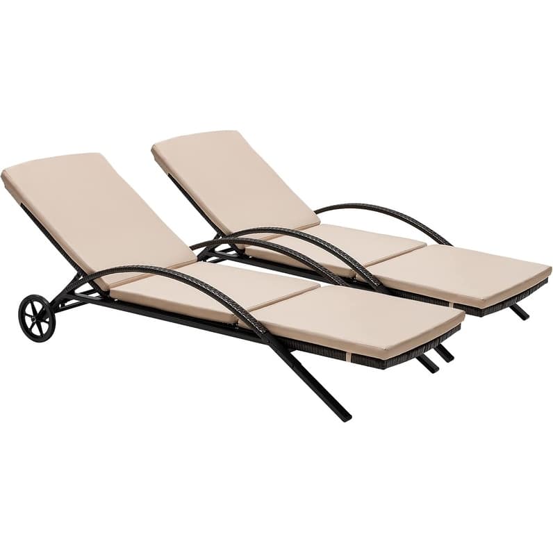EROMMY Outdoor Patio Lounge Chair, Adjustable Recliner Outdoor Lounge Chairs, Multiple Colors Available