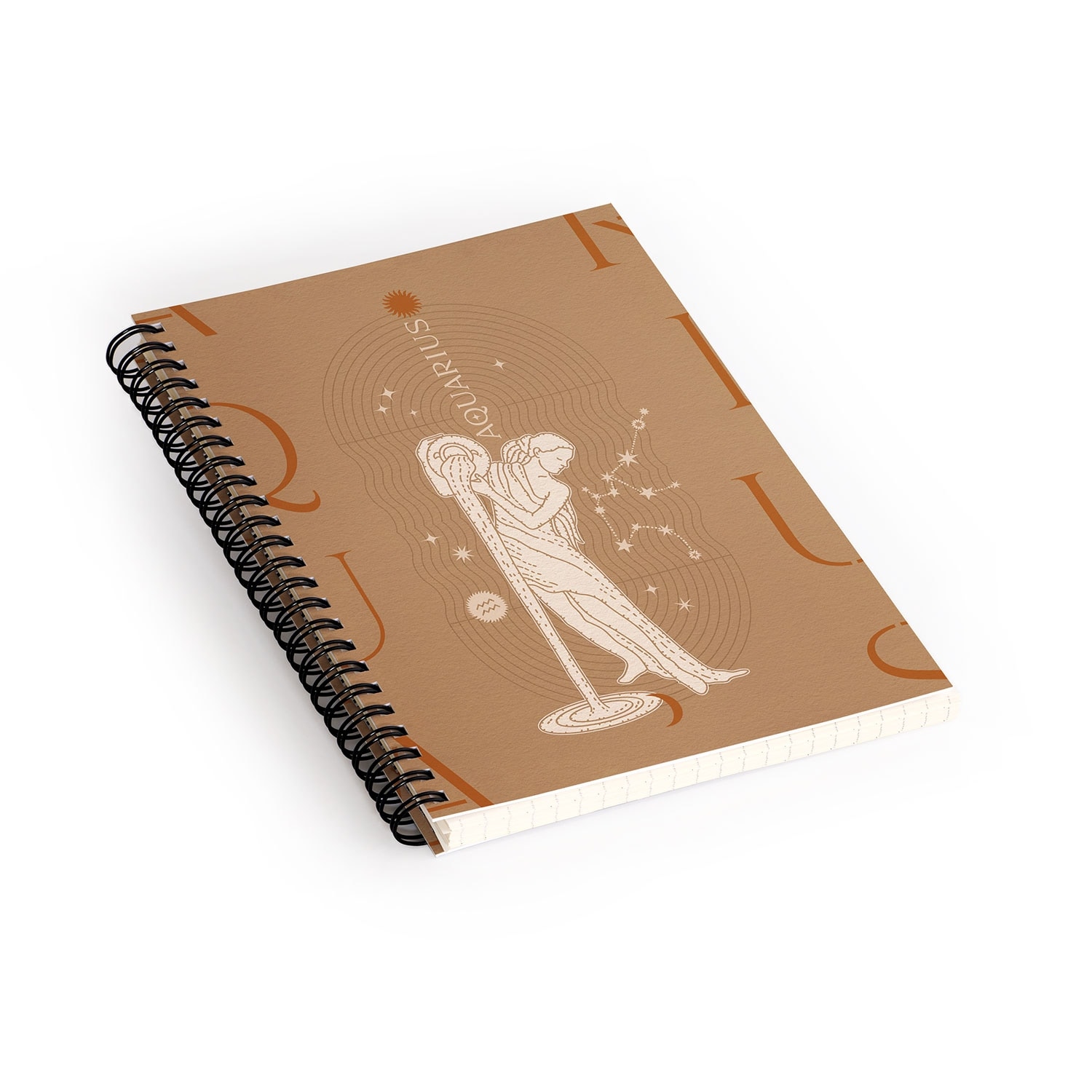 Iveta Abolina Zodiac Art Aquarius Spiral Notebook