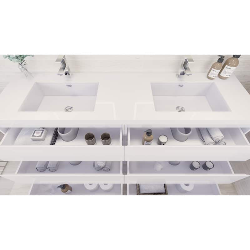 Aron 72'' Freestanding Vanity with Double Reinforced Acrylic Sink