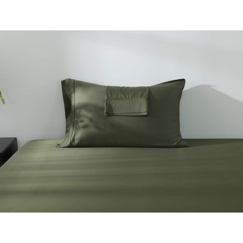Twin Ducks Inc Rayon from Bamboo Pillowcase (Set of 2) - Kale Green - Standard