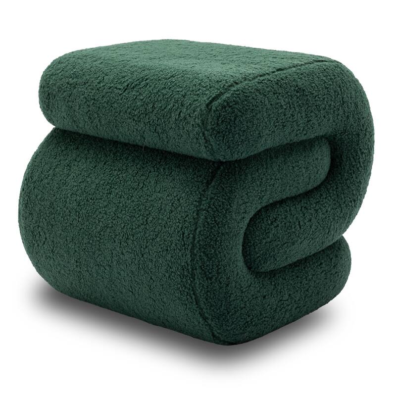 Modern S-shape Fabric Ottoman Makeup Stool Footstool