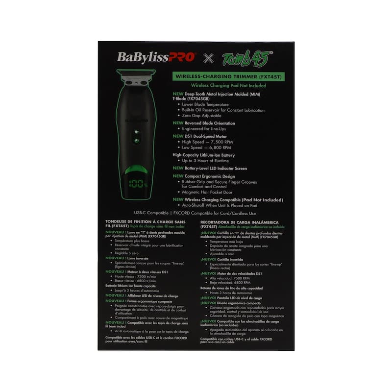 BaBylissPRO x Tomb45 Wireless-Charging Hair Trimmer for Men