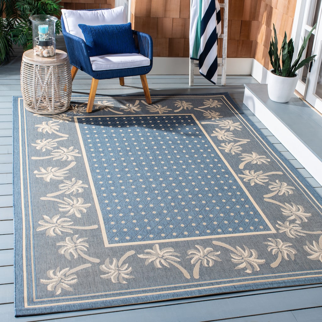 SAFAVIEH Courtyard Merilin Indoor/ Outdoor Geometric Area Rug