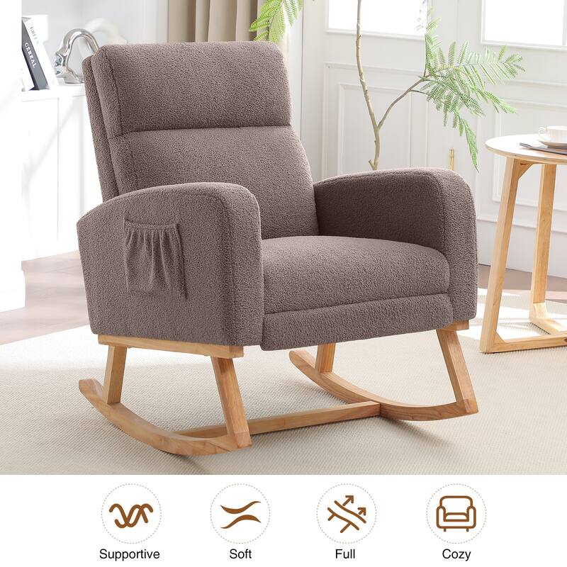 HOMYKA Rocking Chair for Nursery with Footrest