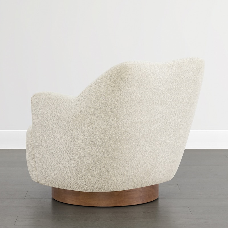 Spruce & Spring Modern Upholstered Swivel Accent Chair with Wood Base