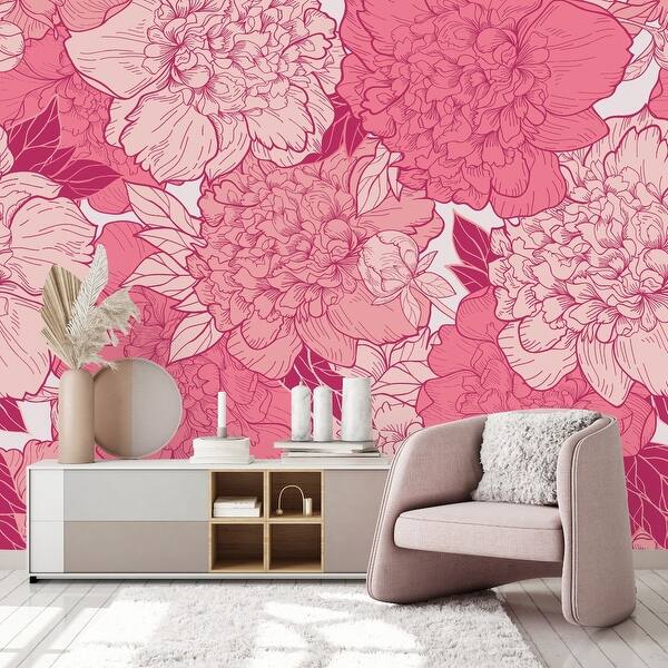 Pink Peonies Wallpaper Peel and Stick and Prepasted Bed Bath & Beyond