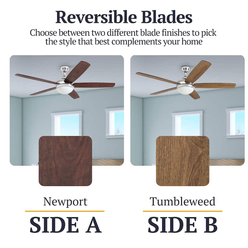Copper Grove Mills 52-inch Modern Chrome Ceiling Fan with Remote