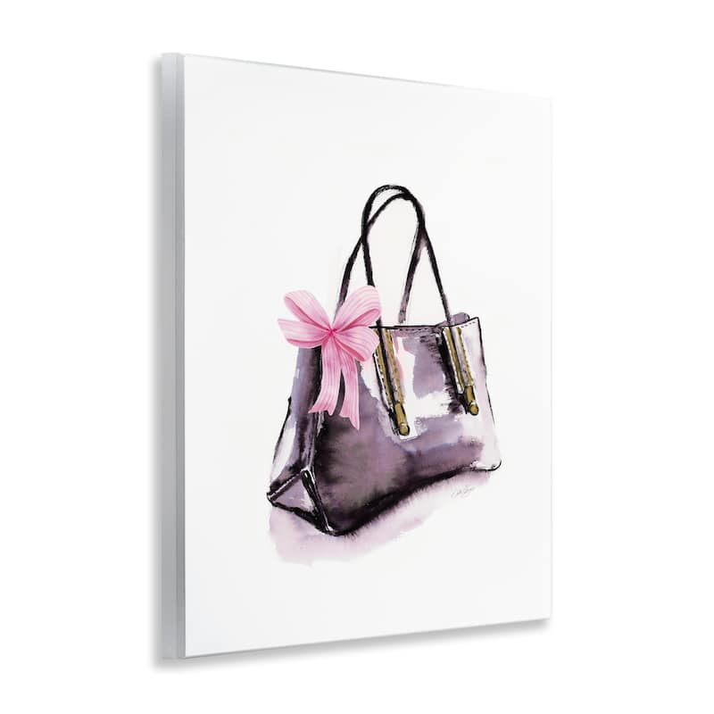 Stupell Luxe Purse with Ribbon Wall Plaque Art Design By Stella Chang