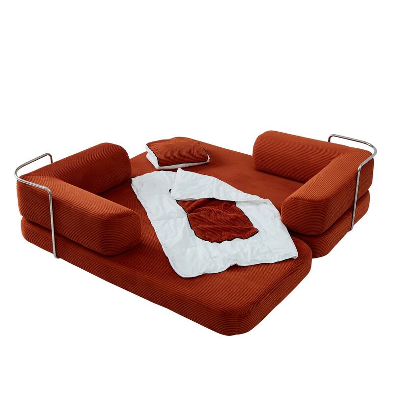 Floor Couch,Compressed Sofa,Convertible Floor Sofa Bed With Convertible Blanket Pillow,Enhanced Frame Stability
