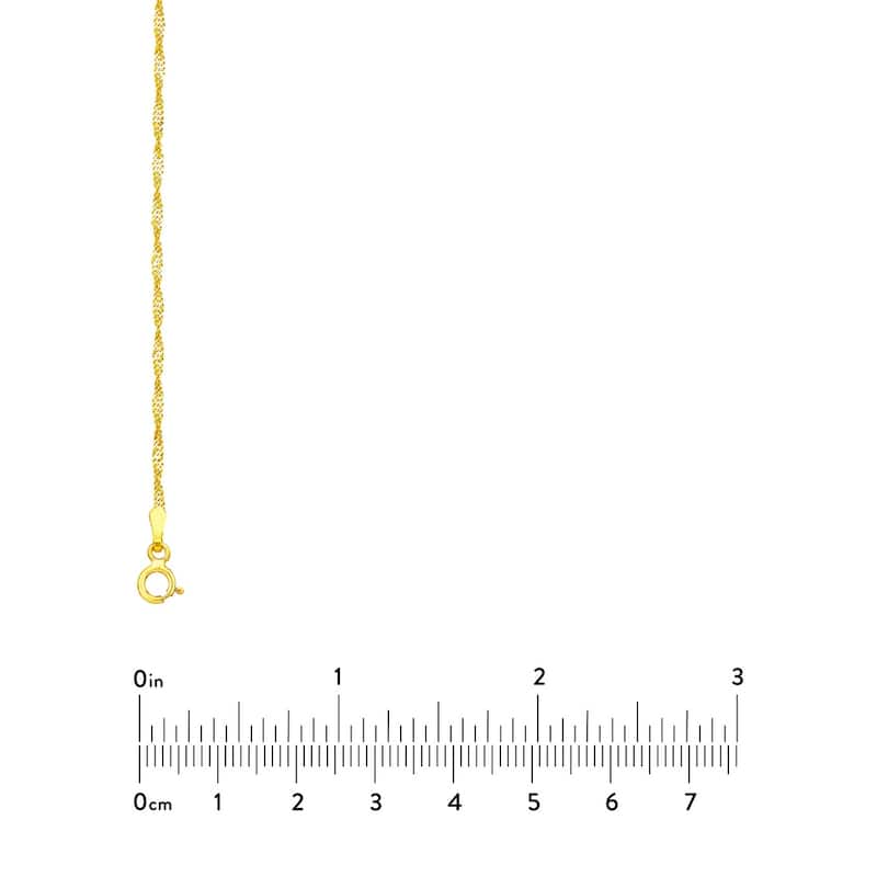Curata 10k Yellow Gold 1.4mm Singapore Chain Necklace (Spring Ring)