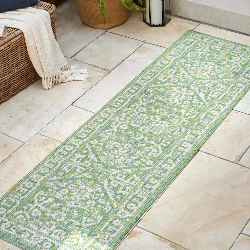 JONATHAN Y Medallion Textured Weave Indoor/Outdoor Area Rug