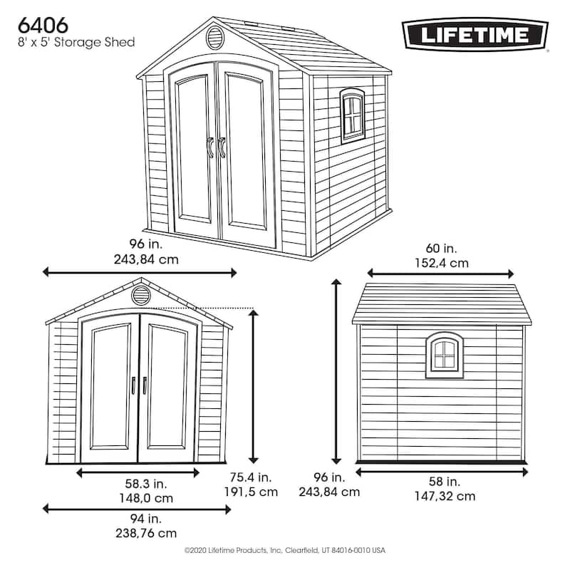 Lifetime 8 Ft. x 5 Ft. Outdoor Storage Shed