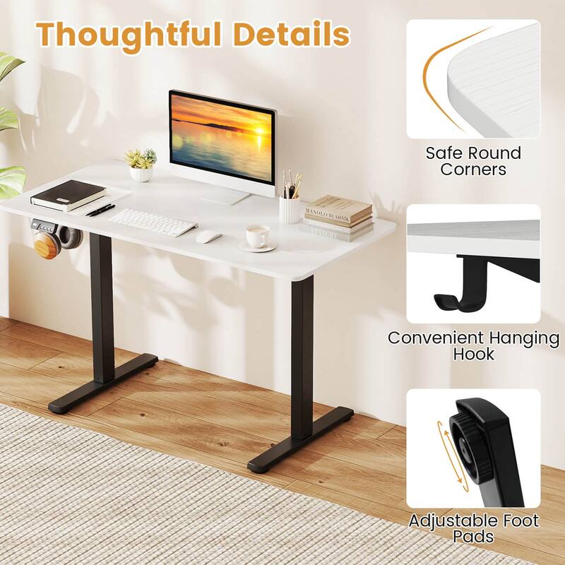 Costway 48” x 24” Electric Standing Desk with LED Display 2 Memory