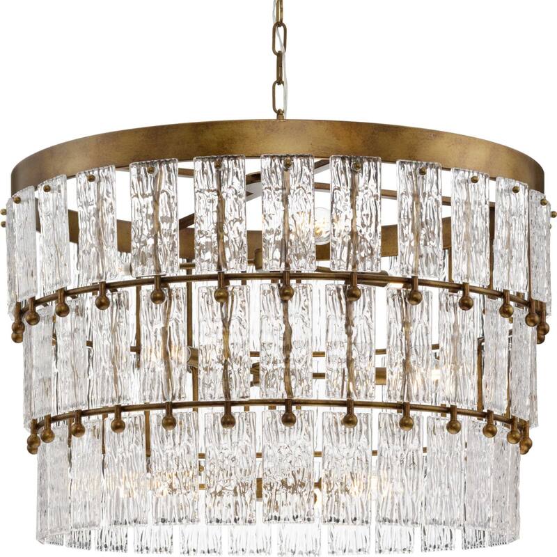 Progress Lighting P400368 Chevall 9 Light 32" Wide Ring Chandelier - Gold Ombre