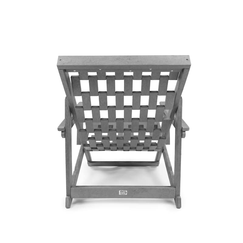 Aspen Fully Assembled All-Weather Outdoor Folding Lounge Chair and Table Set - 3-piece