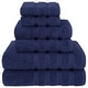 preview thumbnail 21 of 19, American Soft Linen Luxury 6 Piece Towel Set, 2 Bath Towels 2 Hand Towels 2 Washcloths, 100% Cotton Turkish Towels for Bathroom Navy Blue
