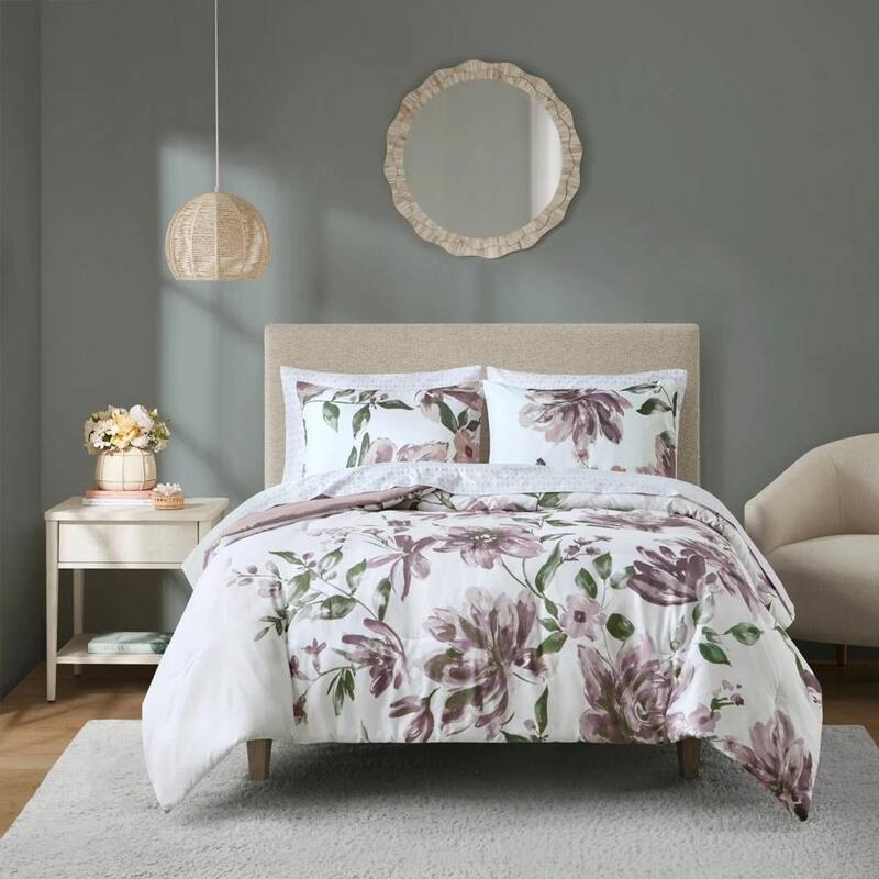 Twin Floral Comforter Set with Bed Sheets Mauve Bed Bath & Beyond