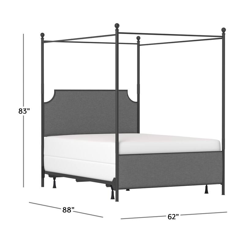 McArthur Metal and Upholstered Canopy Bed