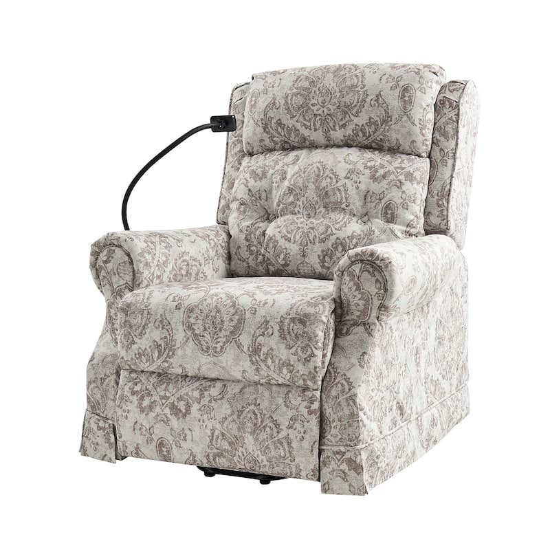 Billy Traditional Lift Assist Power Recliner With Massage Heat And Manual Headrest by HULALA HOME