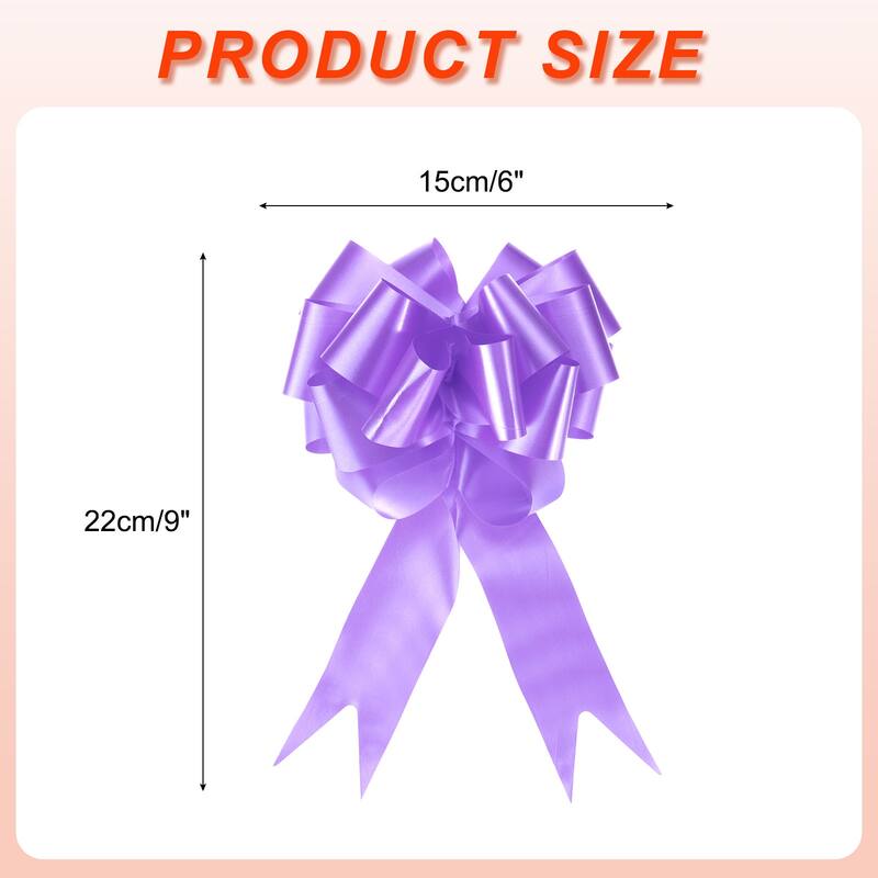 10pcs Large Pull Bow Big Gift Wrapping Bows Ribbon for Christmas Bow - Light Purple - 6 Inch
